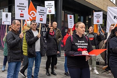 One of the many street marches organised by the Ferndale House staff